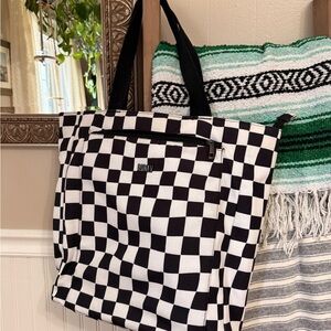 Rad Rev Black and White Checkered Tote Bag